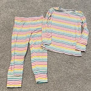 Posh Peanut Bamboo Pastel Stripes Two Piece‎ Long Sleeve Pajama Set 3T